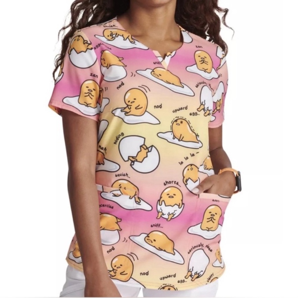 Gudetama Tooniforms Scrub Top NWT